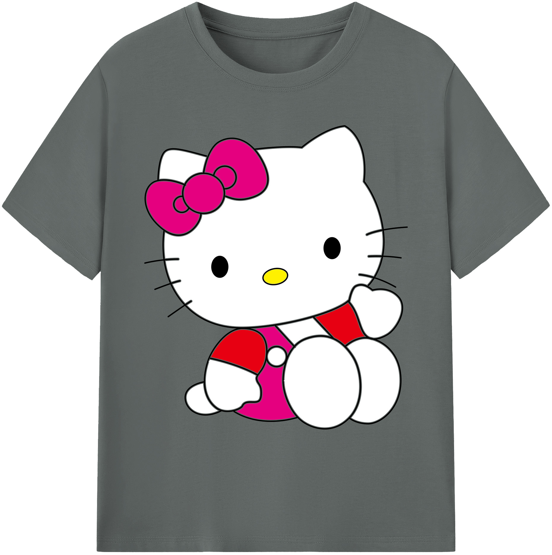 （画像用） Hello Kitty ハローキティ 綿100％ メンズ半袖Tシャツ｜肌触りやわらか＆通気性